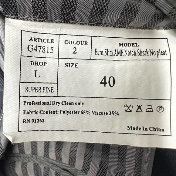 Giorgio Fiorelli Blazer Size 40L Euro Slim AMF Notch Shark No Pleat DARK NAVY - Picture 5 of 16